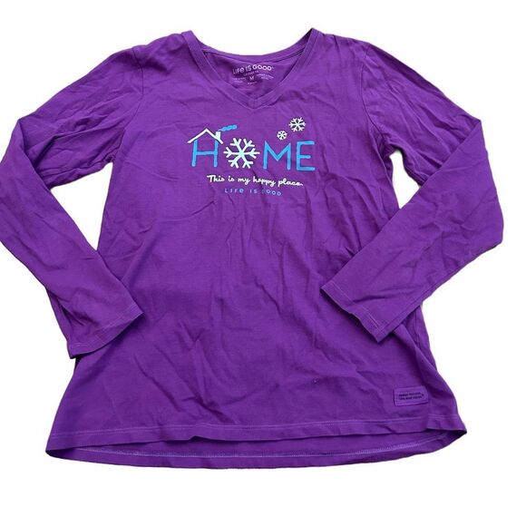 Women’s Life is Good Home This Is My Happy Place Tshirt - Picture 1 of 4